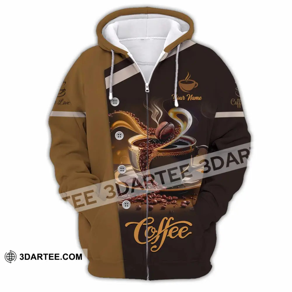 Unisex Shirt - Custom Shirt For Coffee Lover Zipper Hoodie / S T-shirt