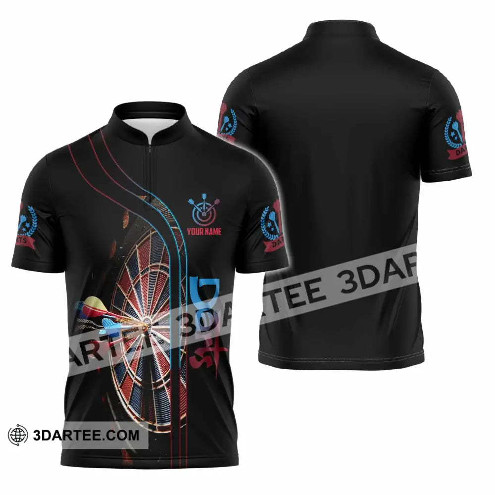 Unisex Shirt - Custom Shirt For Darts Player Zipper Polo Shirt / S T-shirt