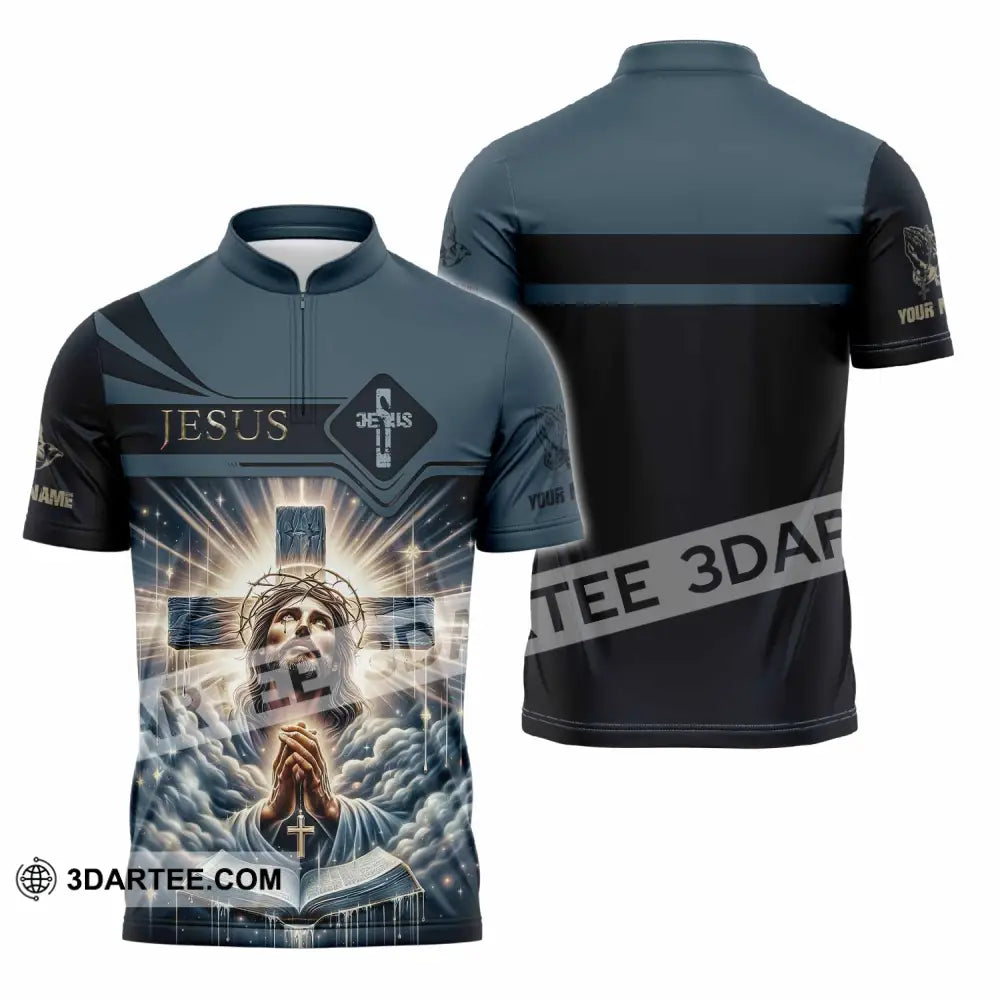 Unisex Shirt - Custom Shirt For Jesus Prayer Zipper Polo Shirt / S T-shirt