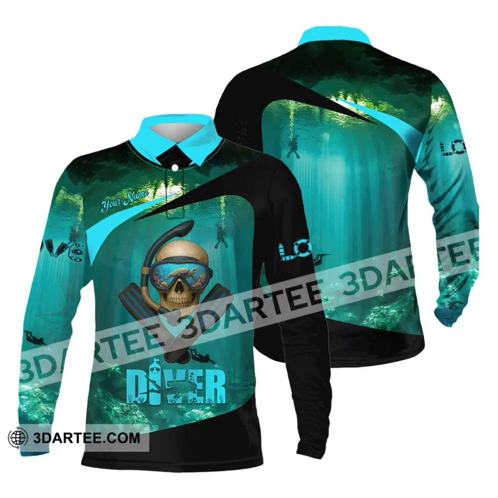 Unisex Shirt - Custom Shirt For Love Diver Long Sleeve Polo / S T-shirt