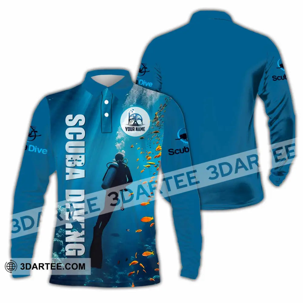 Unisex Shirt - Custom Shirt For Scuba Diving Player Long Sleeve Polo / S T-shirt