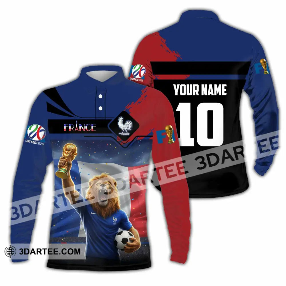 Unisex Shirt - Custom France 3D Shirt Long Sleeve Polo / S T-shirt