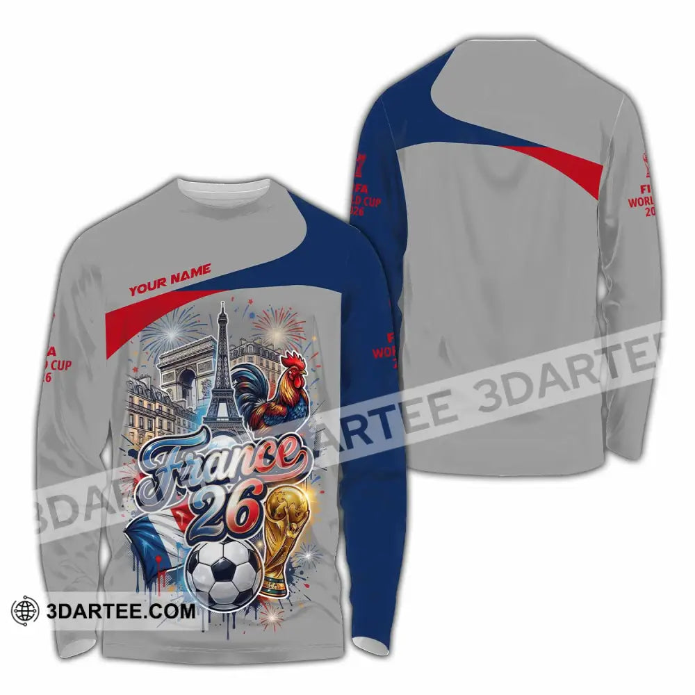 Unisex Shirt - Custom France World Cup 2026 3D Shirt - Long Sleeve Shirt / S - T-shirt