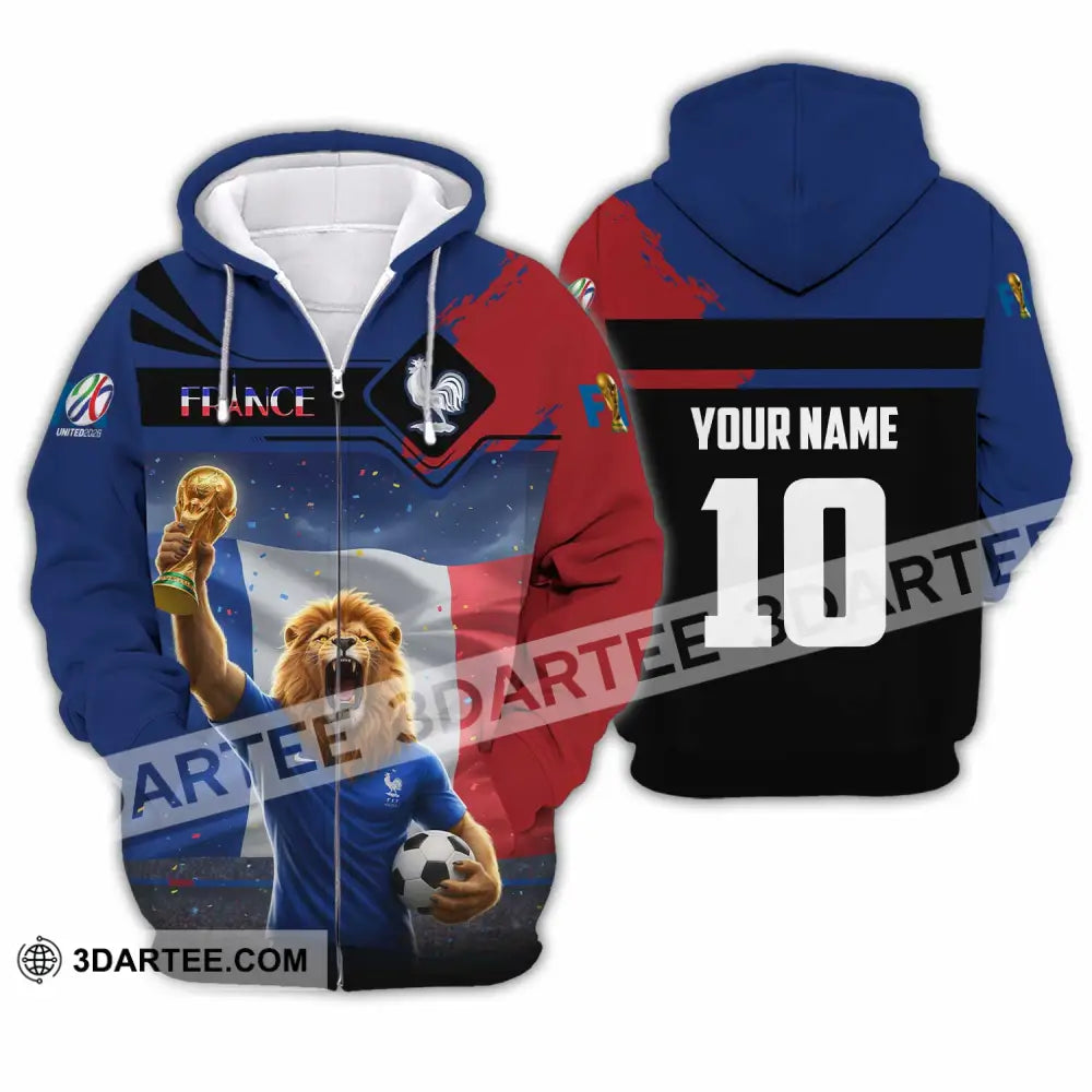 Unisex Shirt - Custom France 3D Shirt Zipper Hoodie / S T-shirt