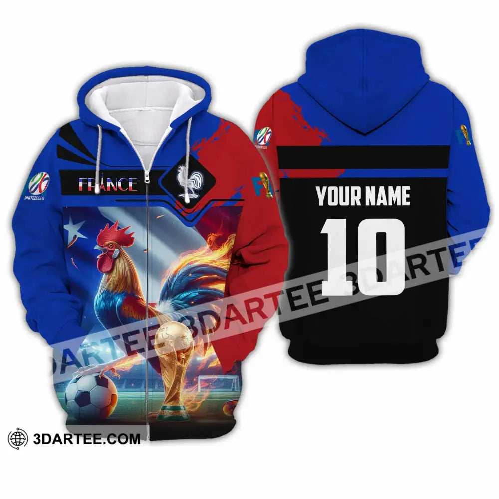 Unisex Shirt - Custom France 3D Shirt Zipper Hoodie / S T-shirt