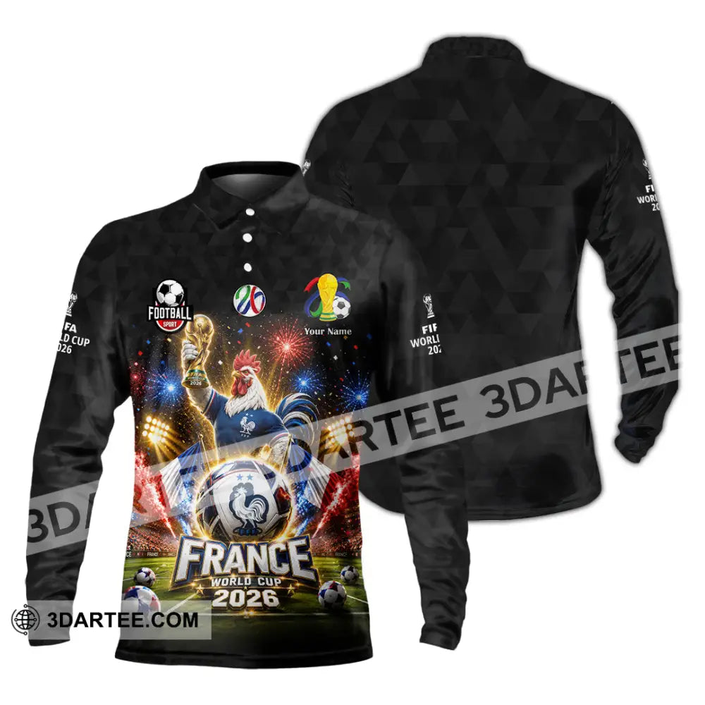 Unisex Shirt - Custom France World Cup 2026 Shirt - Long Sleeve Polo / S - T-shirt
