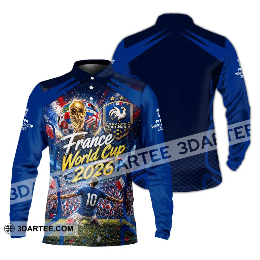 Unisex Shirt - Custom France World Cup 2026 Shirt - Long Sleeve Polo / S - T-shirt