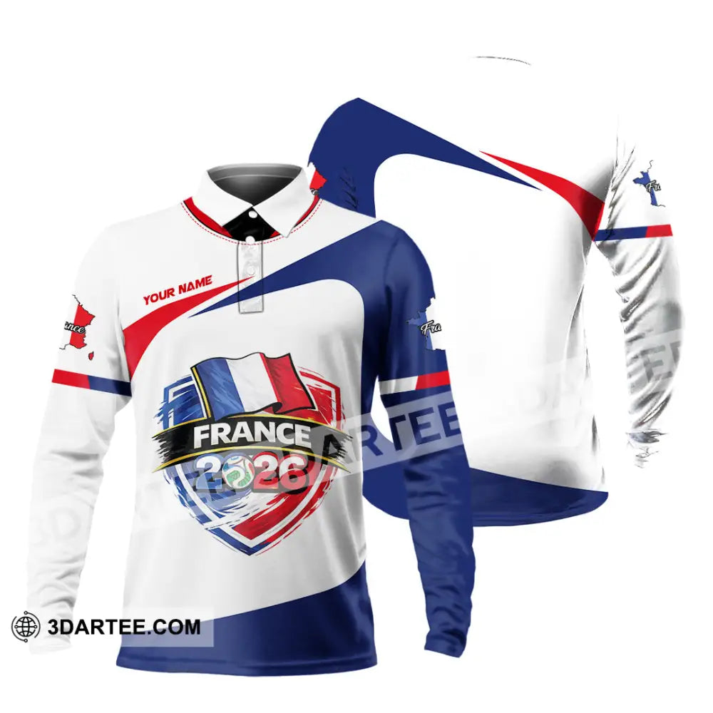 Unisex Shirt - Custom France World Cup 2026 Shirt - Long Sleeve Polo / S - T-shirt