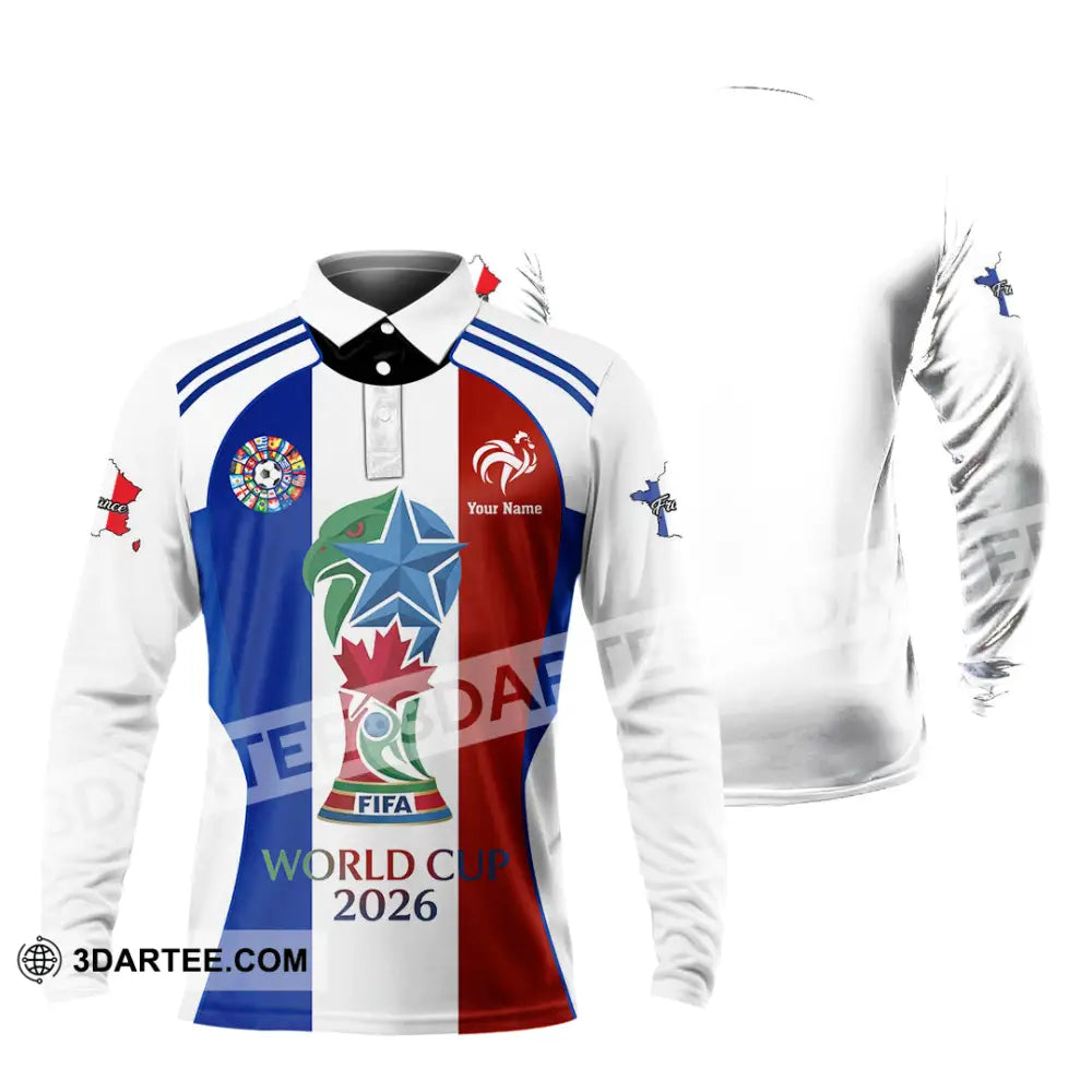 Unisex Shirt - Custom France World Cup 2026 Shirt - Long Sleeve Polo / S - T-shirt