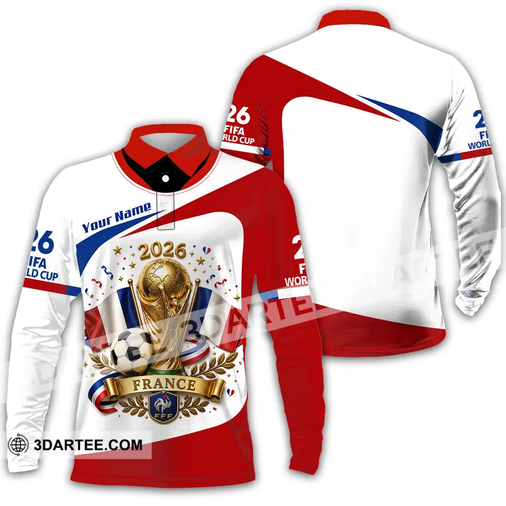 Unisex Shirt - Custom France World Cup 2026 Shirt - Long Sleeve Polo / S - T-shirt