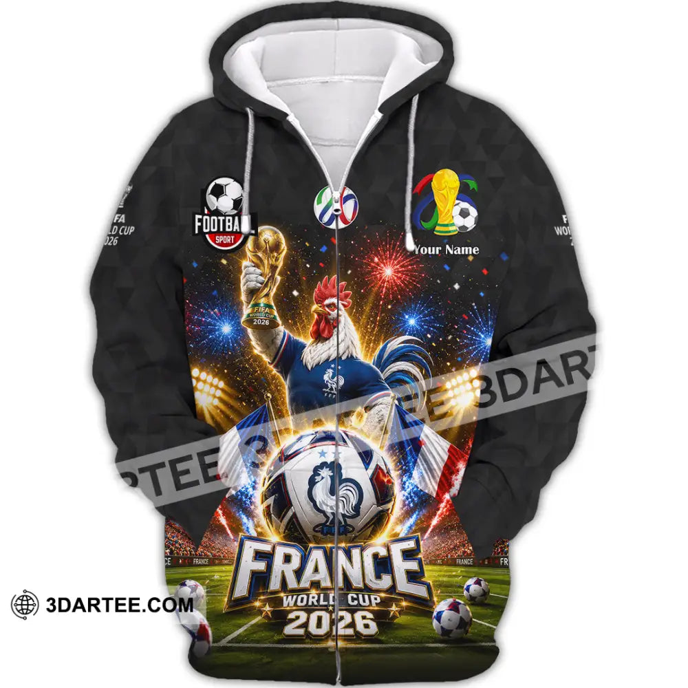 Unisex Shirt - Custom France World Cup 2026 Shirt - Zipper Hoodie / S - T-shirt