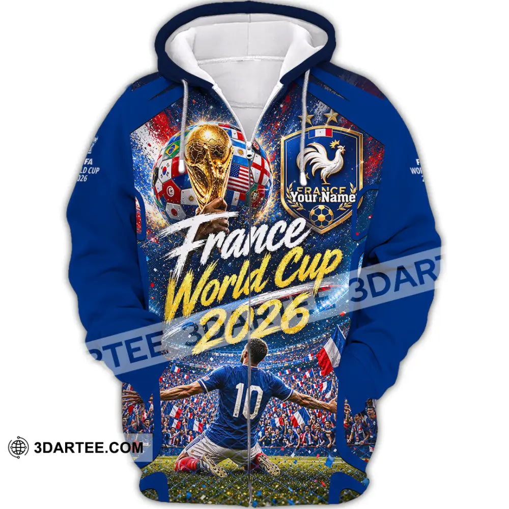 Unisex Shirt - Custom France World Cup 2026 Shirt - Zipper Hoodie / S - T-shirt