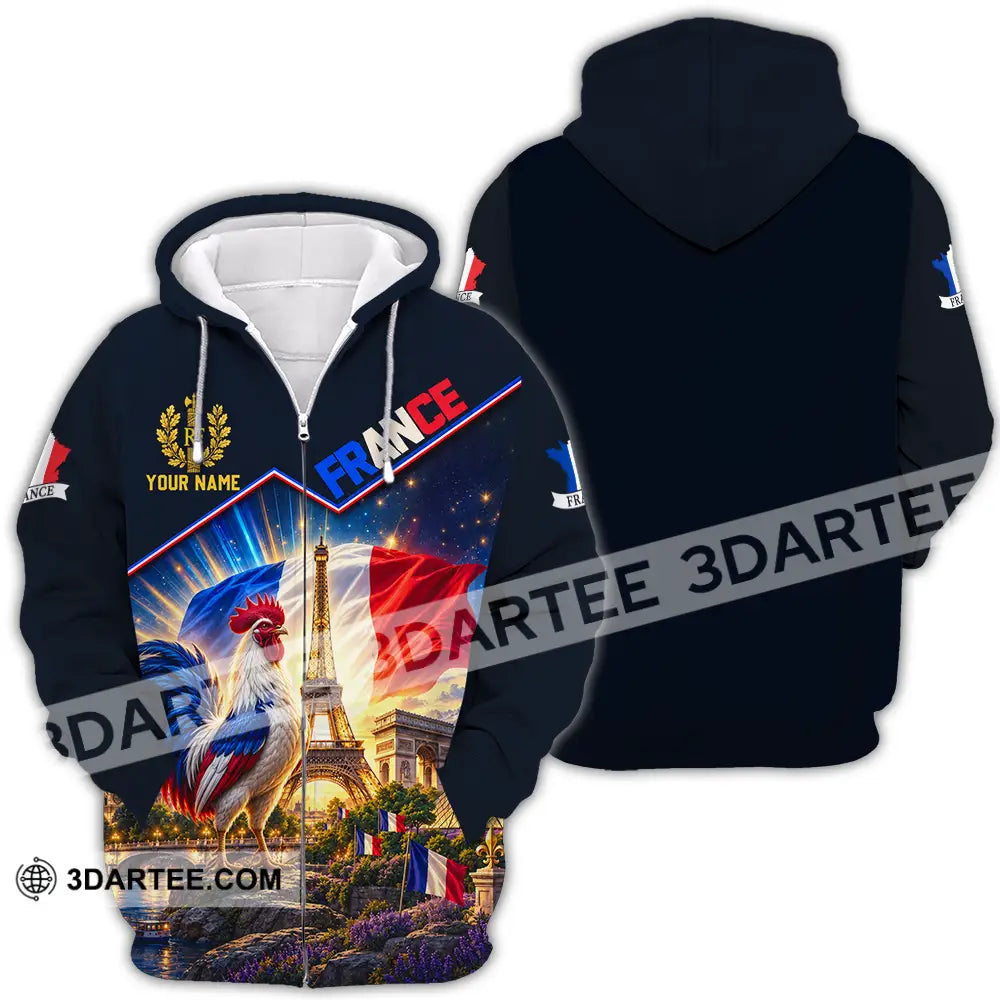 Unisex Shirt - Custom France Shirt - Zipper Hoodie / S - T-shirt