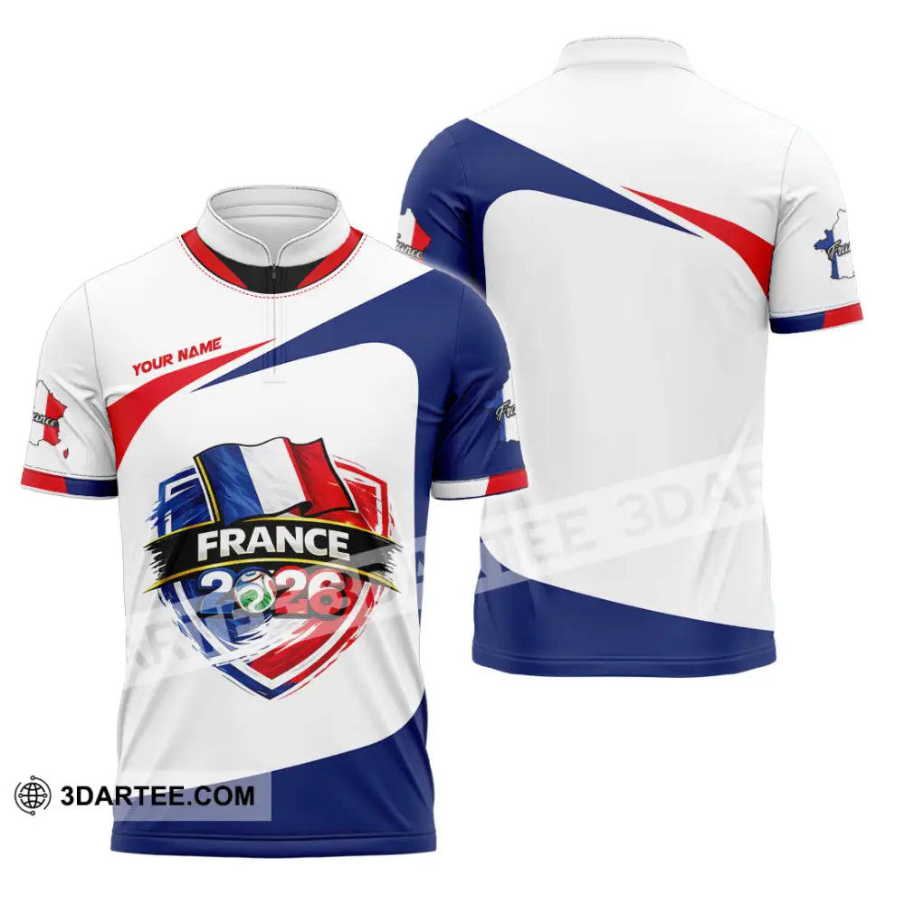 Unisex Shirt - Custom France World Cup 2026 Shirt - Zipper Polo Shirt / S - T-shirt