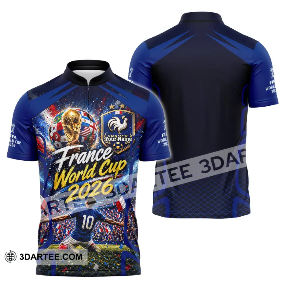 Unisex Shirt - Custom France World Cup 2026 Shirt - Zipper Polo Shirt / S - T-shirt
