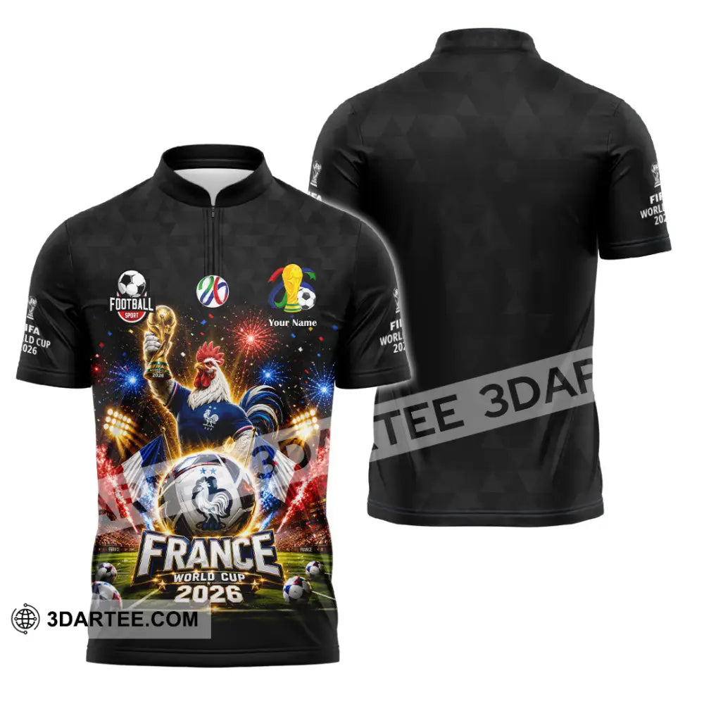 Unisex Shirt - Custom France World Cup 2026 Shirt - Zipper Polo Shirt / S - T-shirt