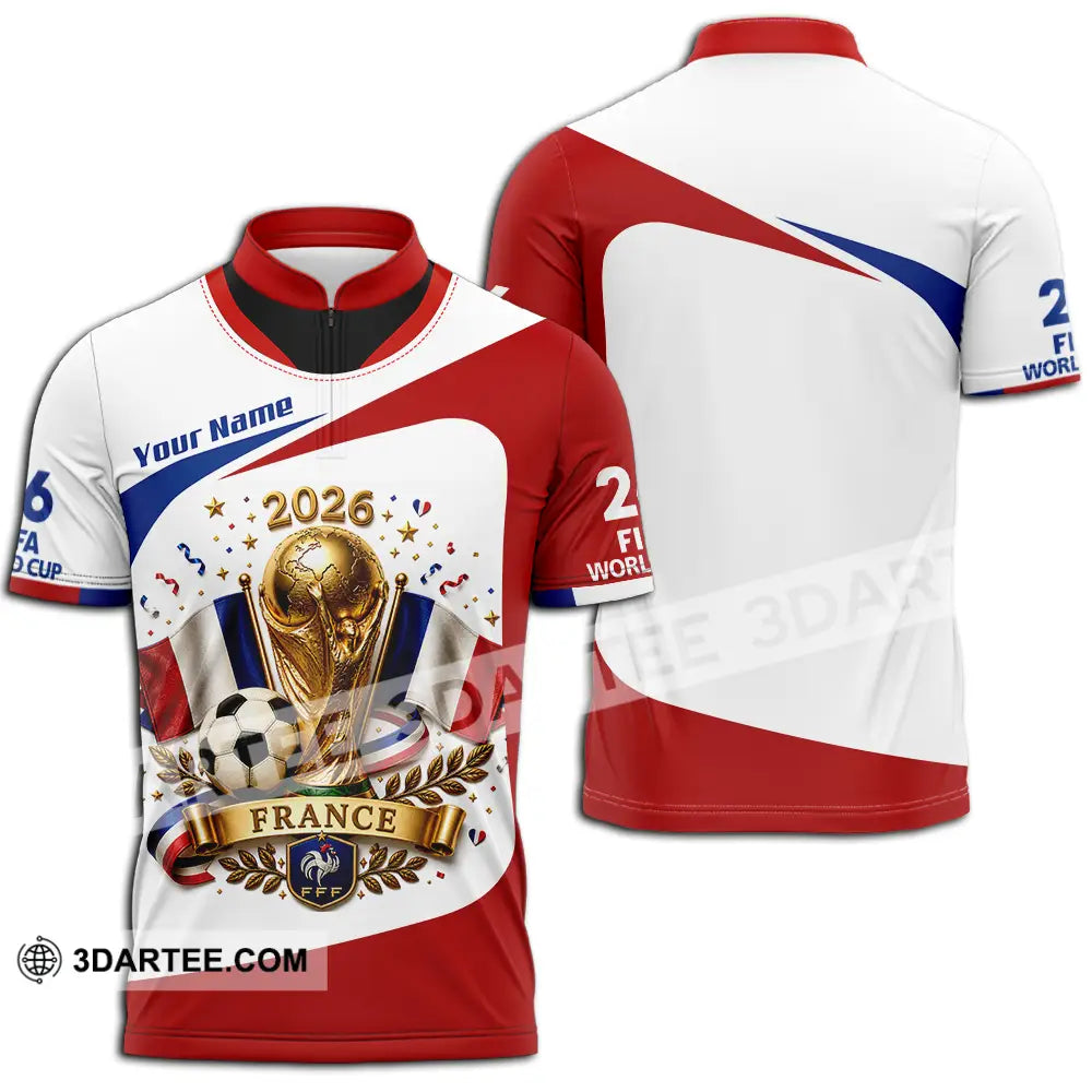 Unisex Shirt - Custom France World Cup 2026 Shirt - Zipper Polo Shirt / S - T-shirt