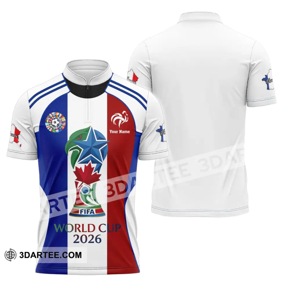 Unisex Shirt - Custom France World Cup 2026 Shirt - Zipper Polo Shirt / S - T-shirt