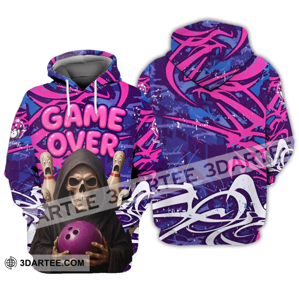 Unisex Shirt - Custom Funny Bowling Game Purple Death Shirt Hoodie / S T-shirt