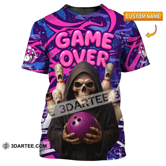 Unisex Shirt - Custom Funny Bowling Game Purple Death Shirt T-shirt
