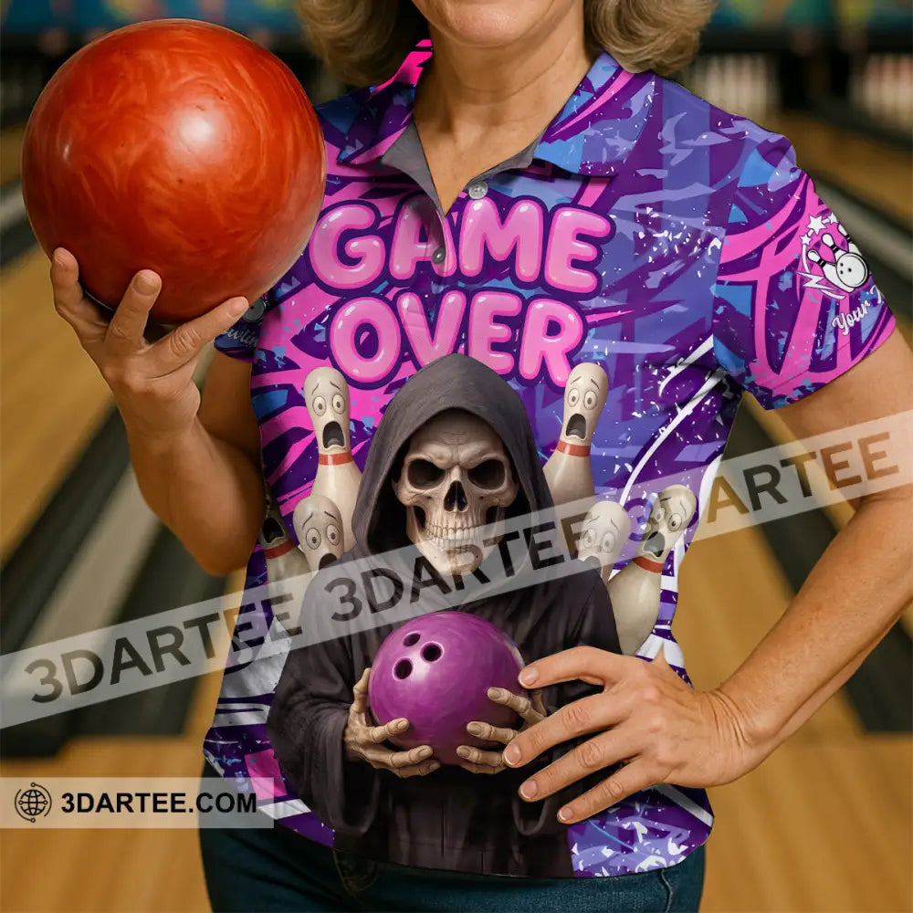Unisex Shirt - Custom Funny Bowling Game Purple Death Shirt T-shirt