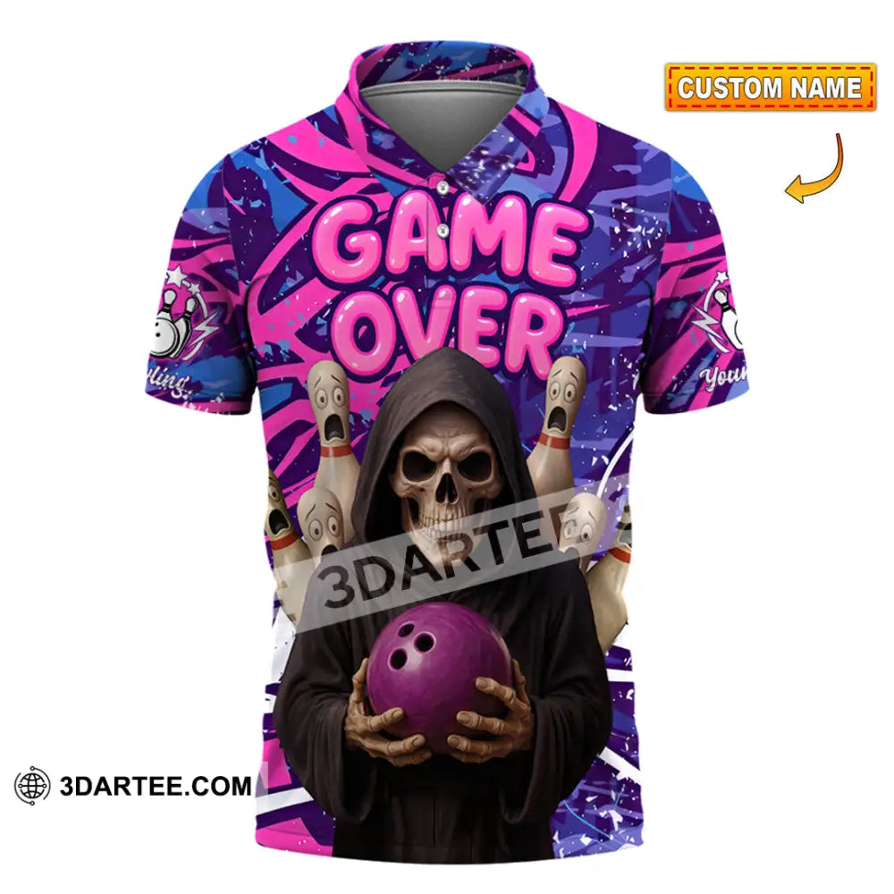 Unisex Shirt - Custom Funny Bowling Game Purple Death Shirt T-shirt