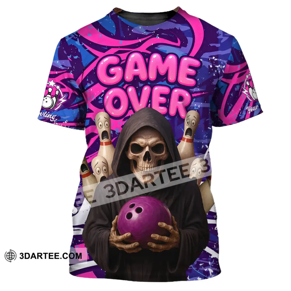 Unisex Shirt - Custom Funny Bowling Game Purple Death Shirt T-Shirt / S T-shirt