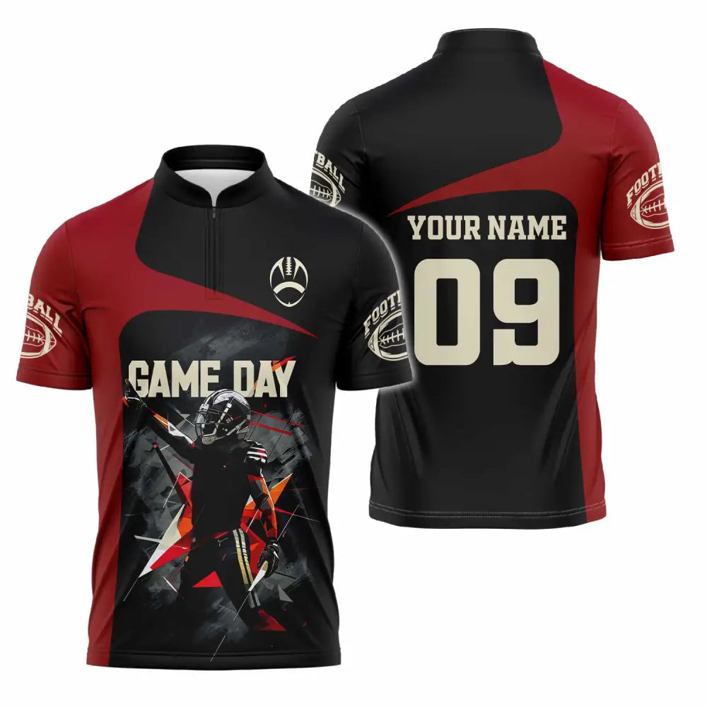Unisex Shirt - Custom Gameday Football Shirt Zipper Polo Shirt / S T-shirt