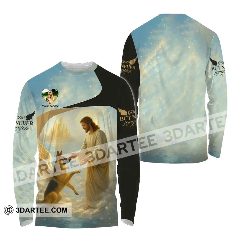 Unisex Shirt - Custom German Shepherd Gone But Never Forgotten Shirt Long Sleeve Shirt / S T-shirt