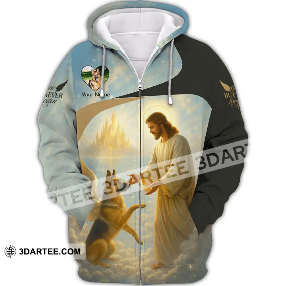 Unisex Shirt - Custom German Shepherd Gone But Never Forgotten Shirt Zipper Hoodie / S T-shirt