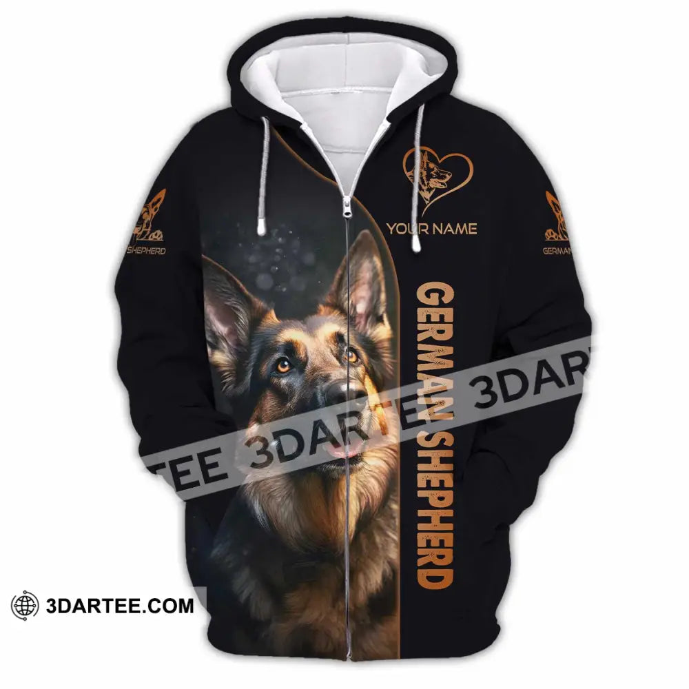 Unisex Shirt - Custom German Shepherd Lover Shirt Zipper Hoodie / S T-shirt