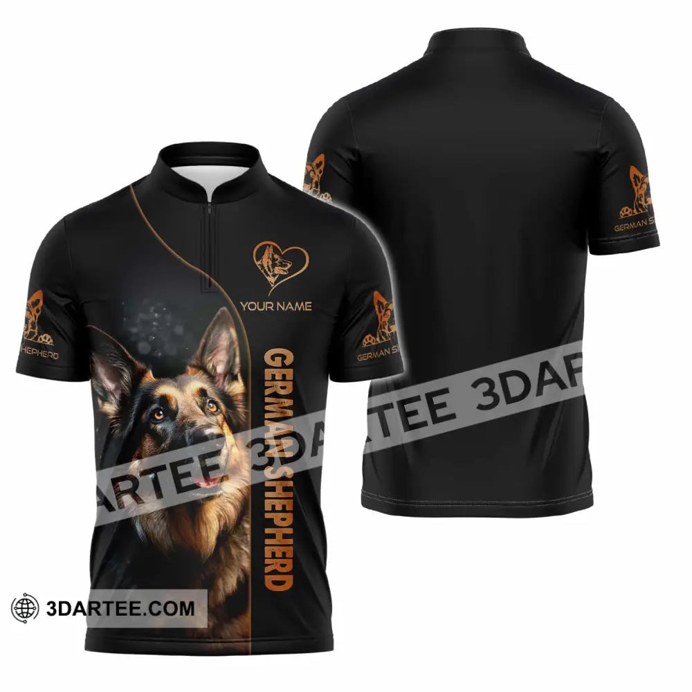 Unisex Shirt - Custom German Shepherd Lover Shirt Zipper Polo Shirt / S T-shirt
