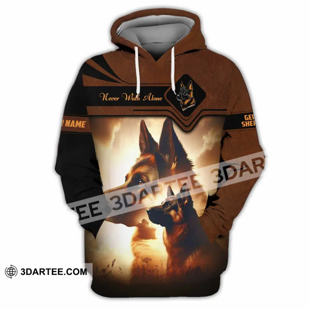 Unisex Shirt - Custom German Shepherd Never Walk Alone Shirt Hoodie / S T-shirt