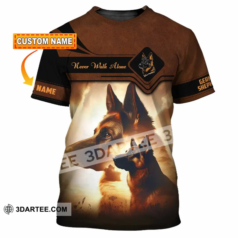Unisex Shirt - Custom German Shepherd Never Walk Alone Shirt T-shirt