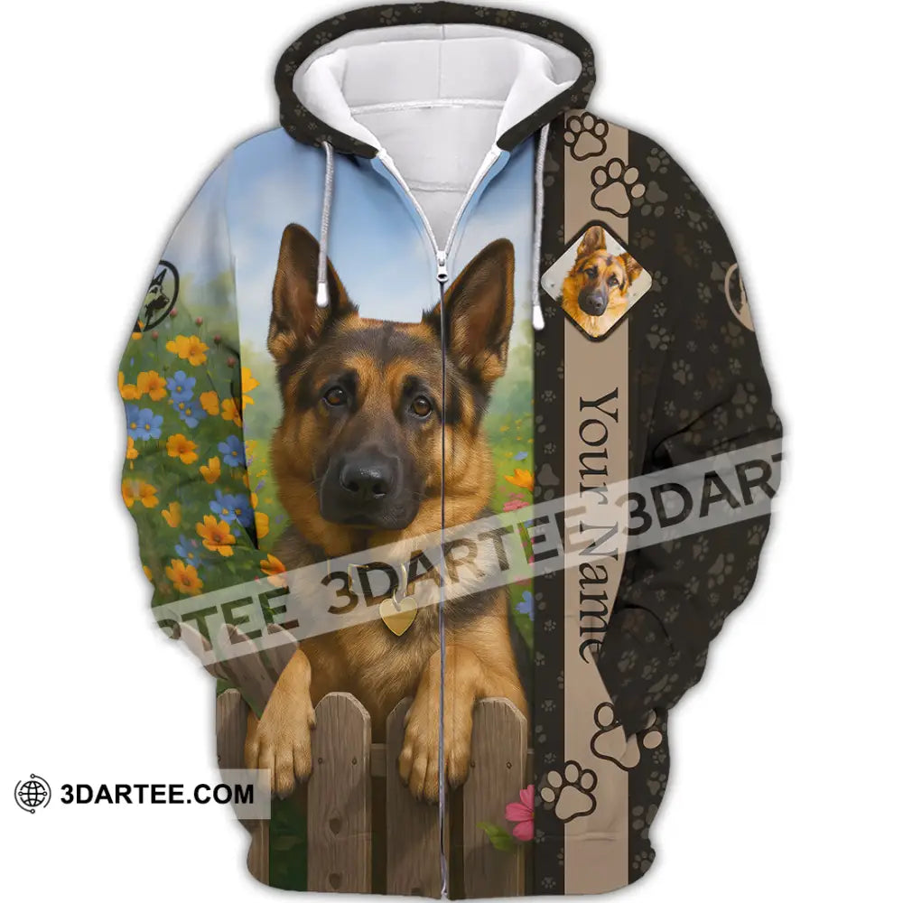Unisex Shirt - Custom German Shepherd Shirt Zipper Hoodie / S T-shirt