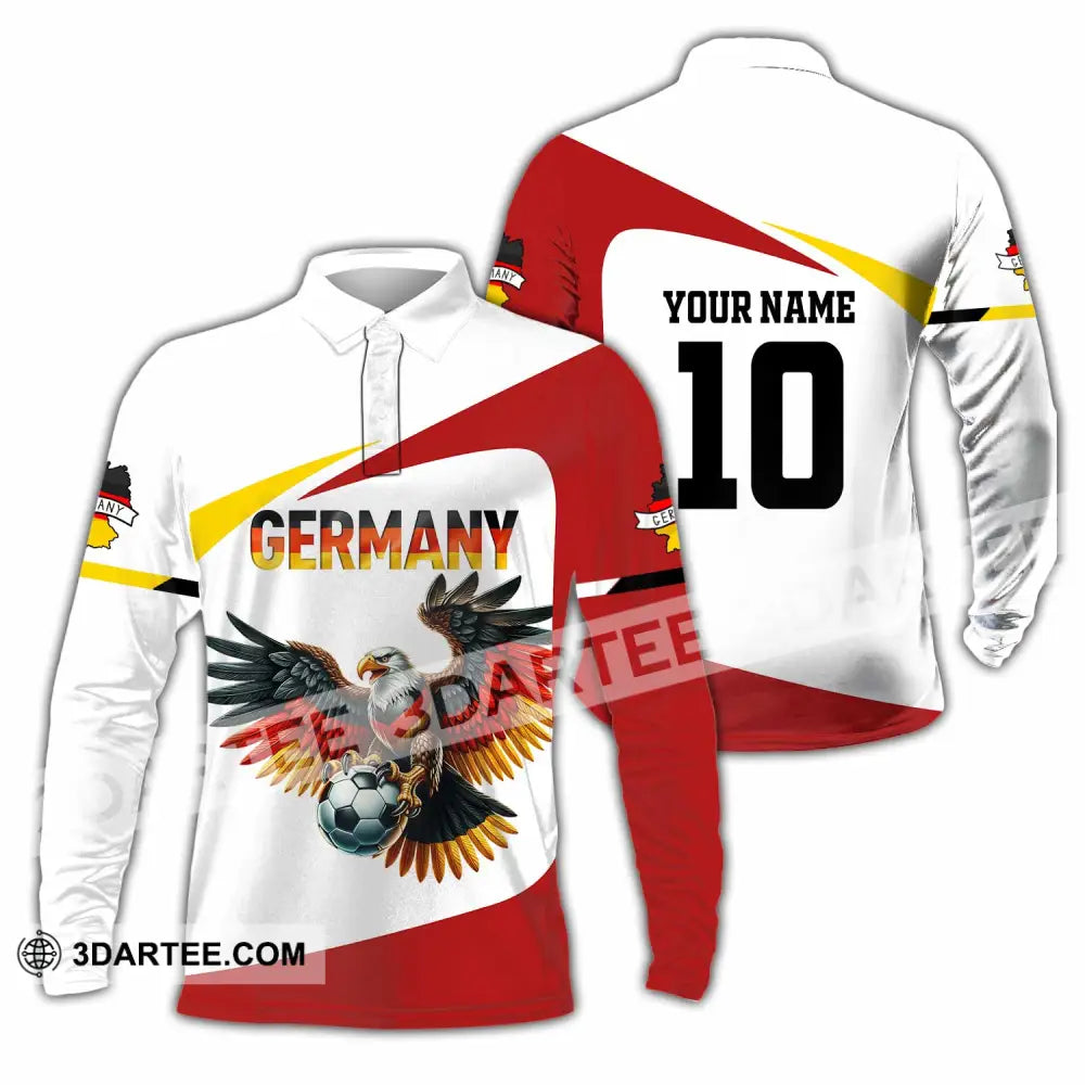 Unisex Shirt - Custom Germany 3D Shirt Long Sleeve Polo / S T-shirt