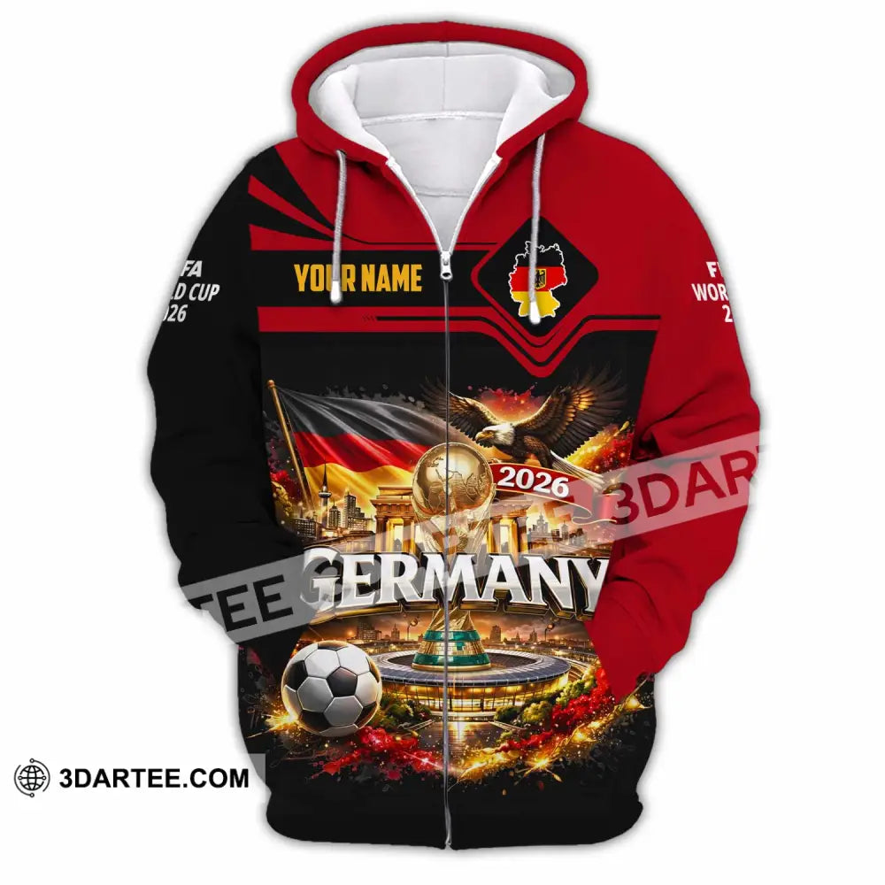 Unisex Shirt - Custom Germany World Cup 2026 3D Shirt Zipper Hoodie / S T-shirt