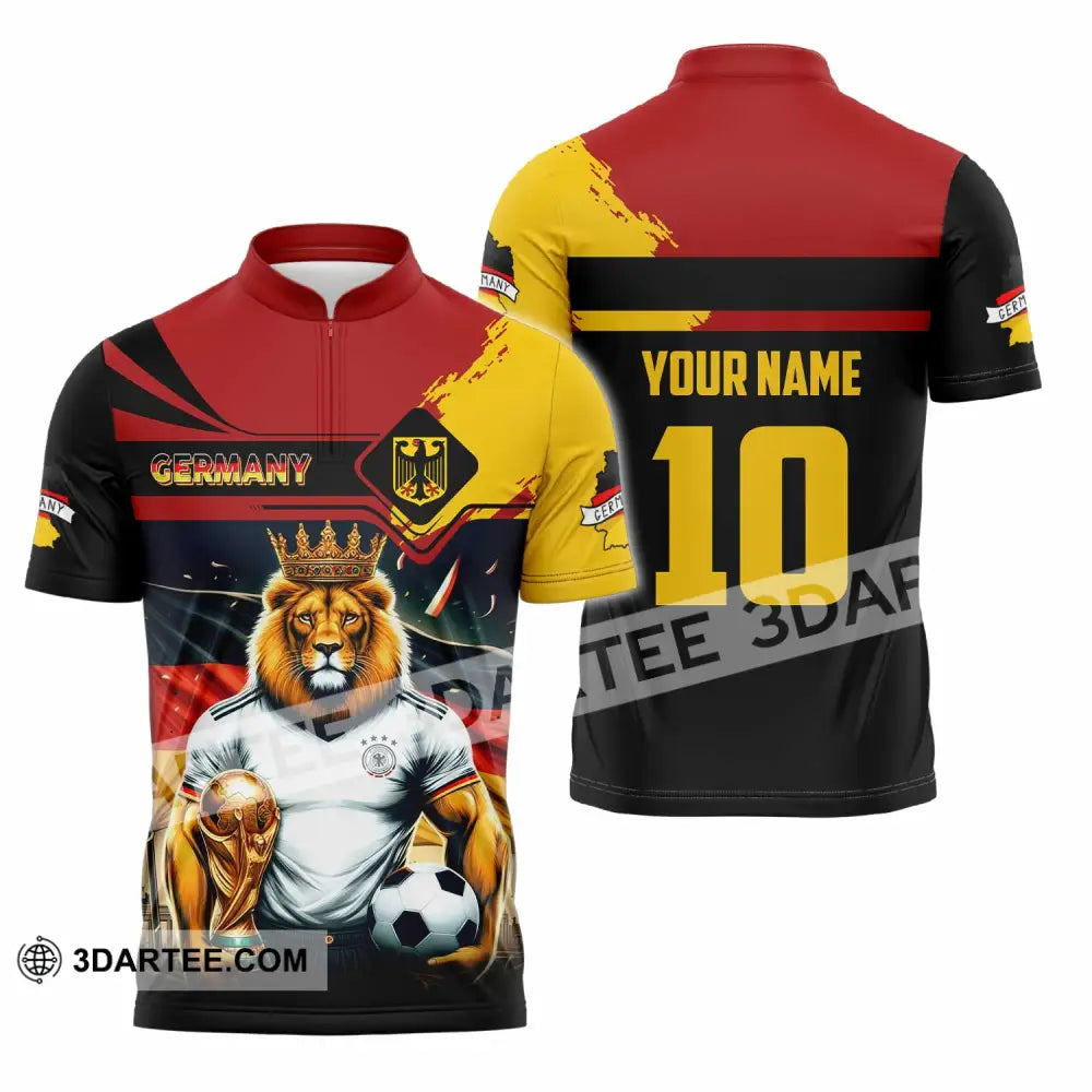 Unisex Shirt - Custom Germany 3D Shirt Zipper Polo Shirt / S T-shirt