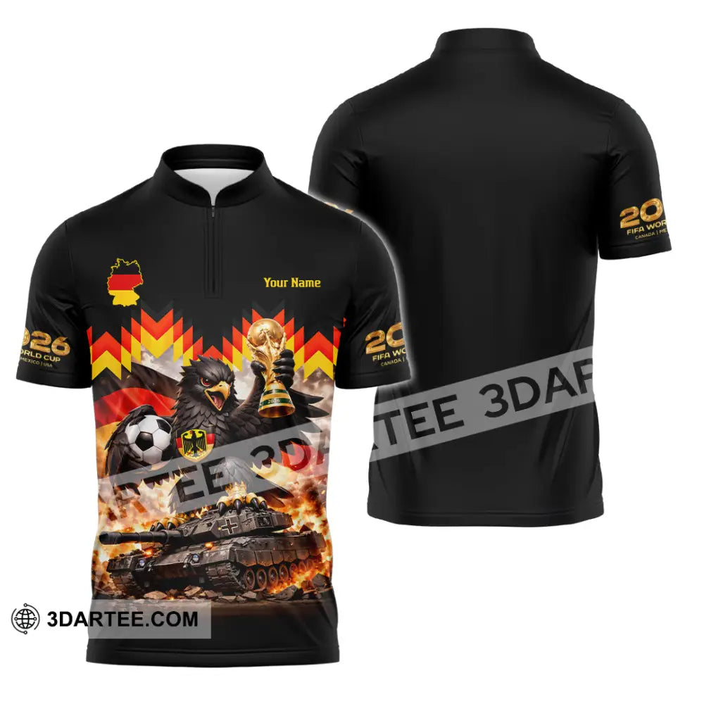 Unisex Shirt - Custom Germany World Cup 2026 3D Shirt Zipper Polo Shirt / S T-shirt