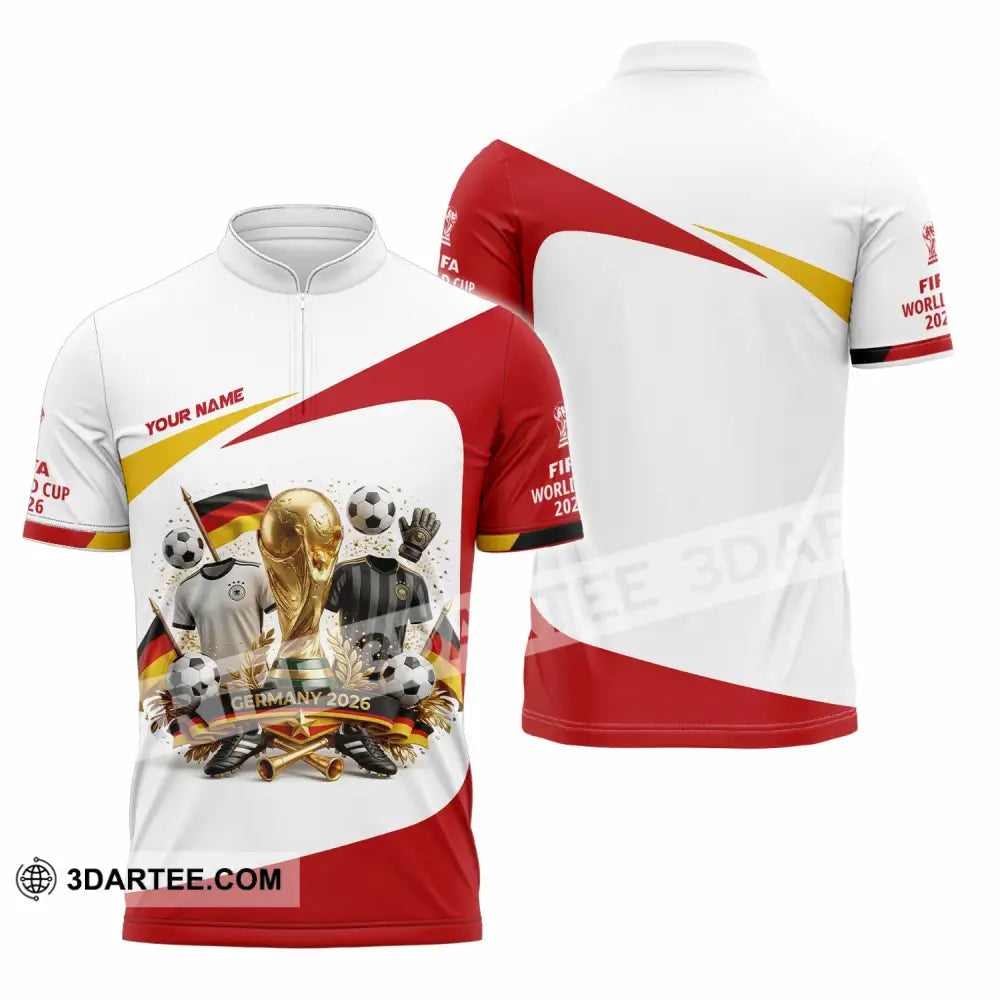 Unisex Shirt - Custom Germany World Cup 2026 3D Shirt - Zipper Polo Shirt / S - T-shirt