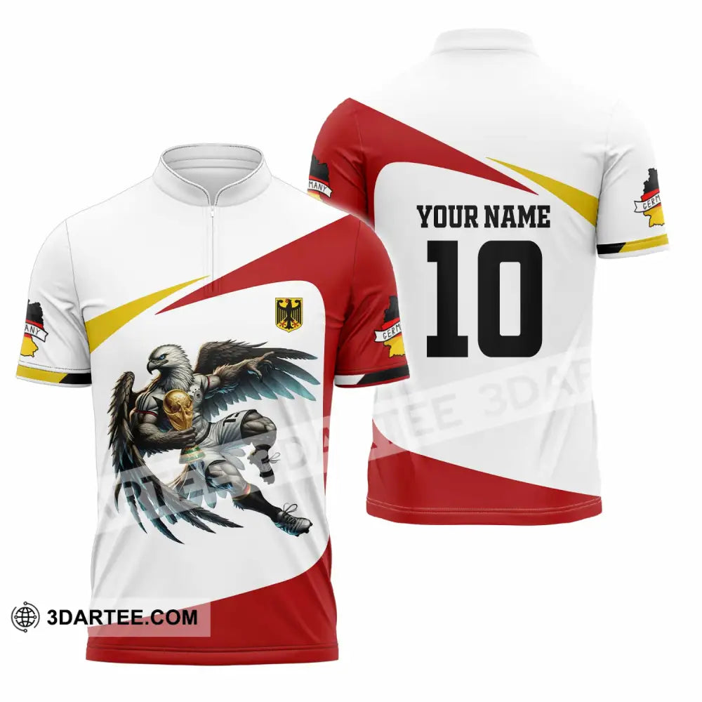 Unisex Shirt - Custom Germany 3D Shirt Zipper Polo Shirt / S T-shirt