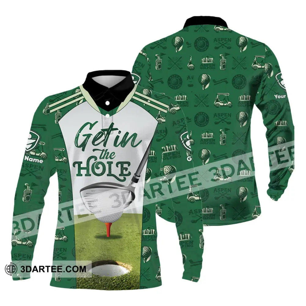 Unisex Shirt - Custom Get In The Hole Golf Shirt Long Sleeve Polo / S T-shirt