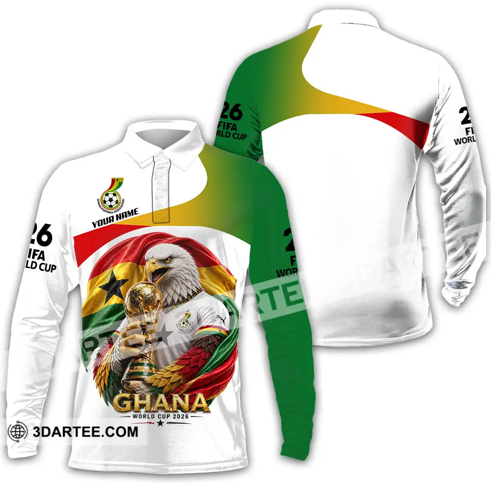Unisex Shirt - Custom Ghana World Cup 2026 3D Shirt - Long Sleeve Polo / S - T-shirt
