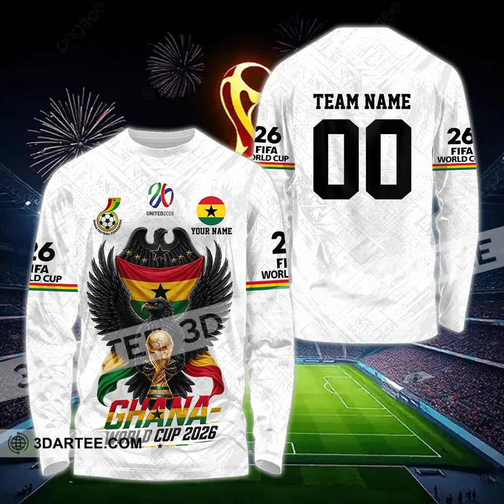 Unisex Shirt - Custom Ghana World Cup 2026 3D Shirt - Long Sleeve Shirt / S - T-shirt