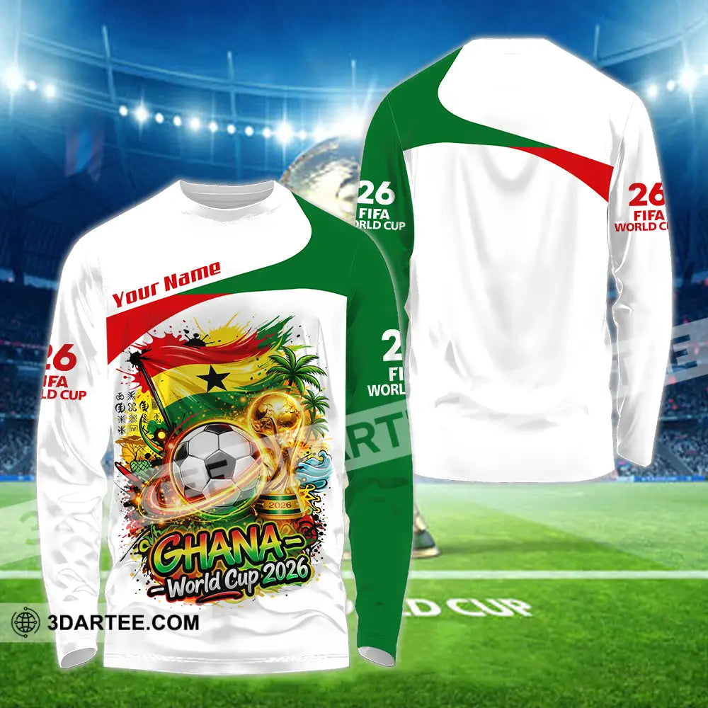 Unisex Shirt - Custom Ghana World Cup 2026 3D Shirt - Long Sleeve Shirt / S - T-shirt