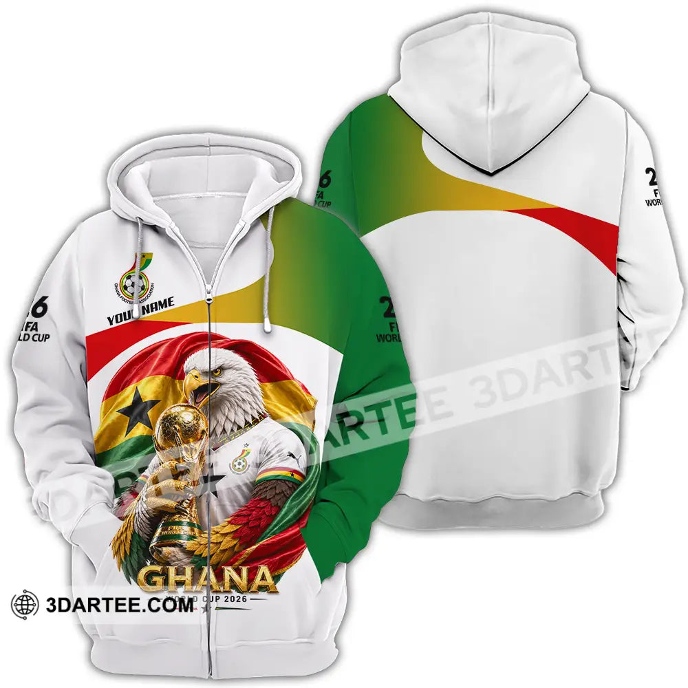 Unisex Shirt - Custom Ghana World Cup 2026 3D Shirt - Zipper Hoodie / S - T-shirt