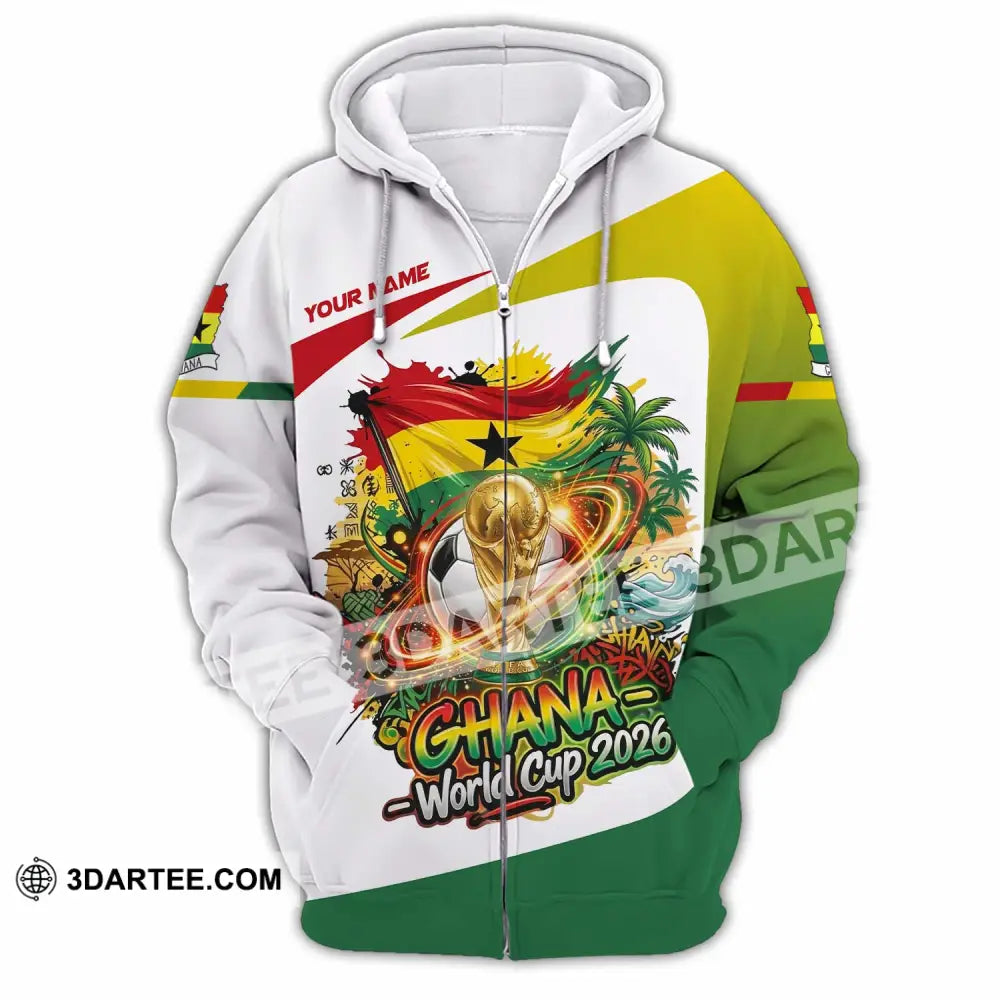 Unisex Shirt - Custom Ghana World Cup 2026 3D Shirt Zipper Hoodie / S T-shirt