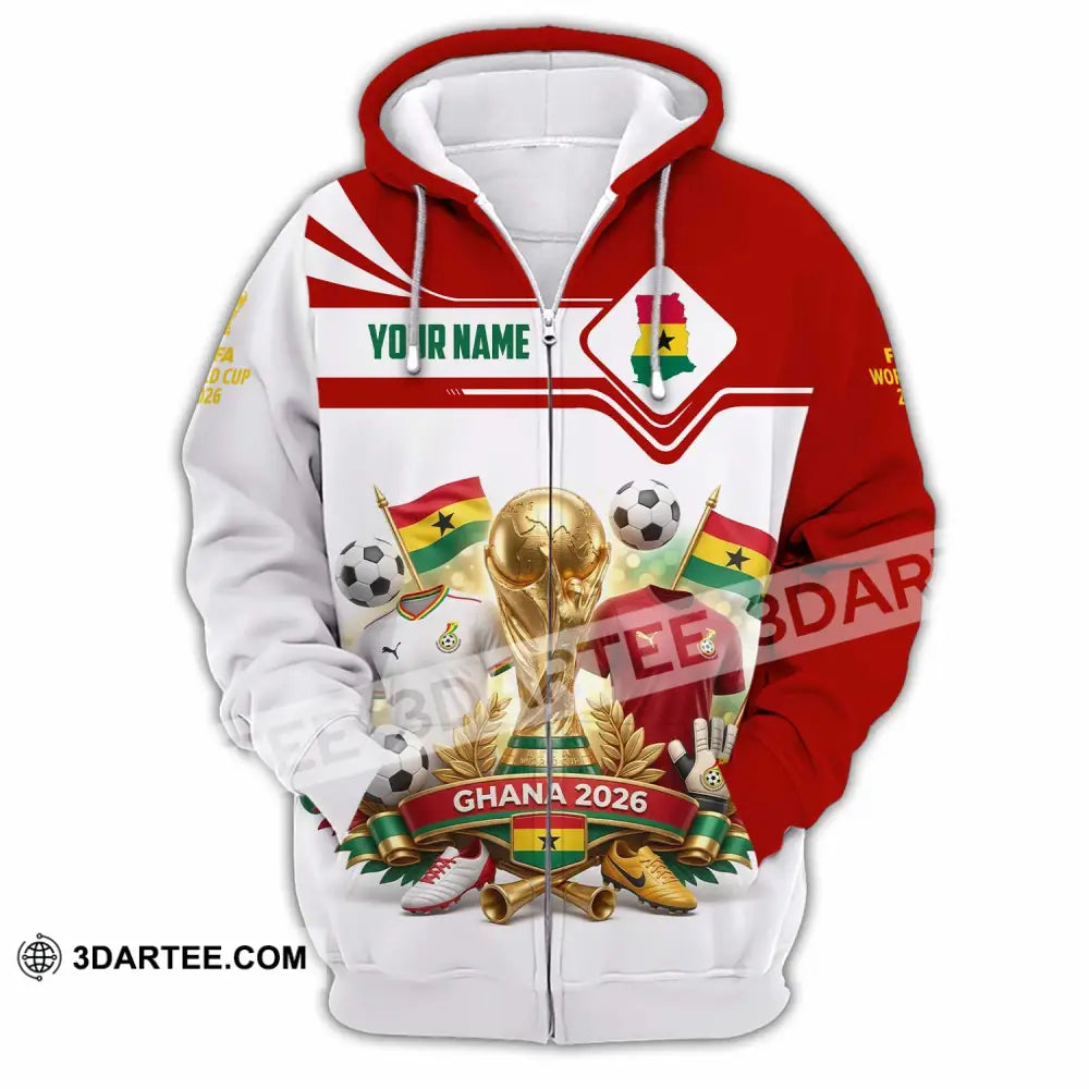 Unisex Shirt - Custom Ghana World Cup 2026 3D Shirt - Zipper Hoodie / S - T-shirt