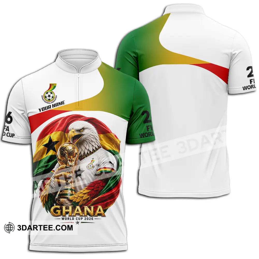 Unisex Shirt - Custom Ghana World Cup 2026 3D Shirt - Zipper Polo Shirt / S - T-shirt