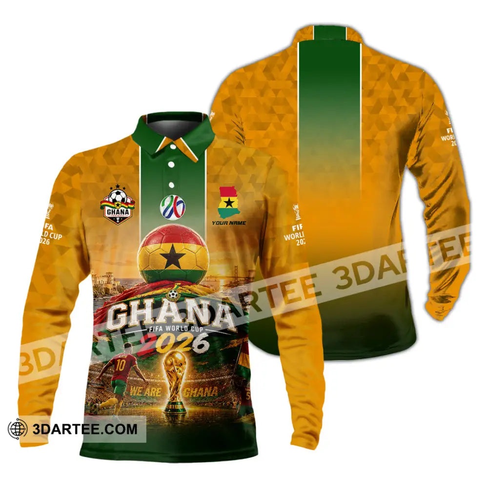 Unisex Shirt - Custom Ghana World Cup 2026 Shirt - Long Sleeve Polo / S - T-shirt